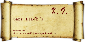 Kacz Ilián névjegykártya